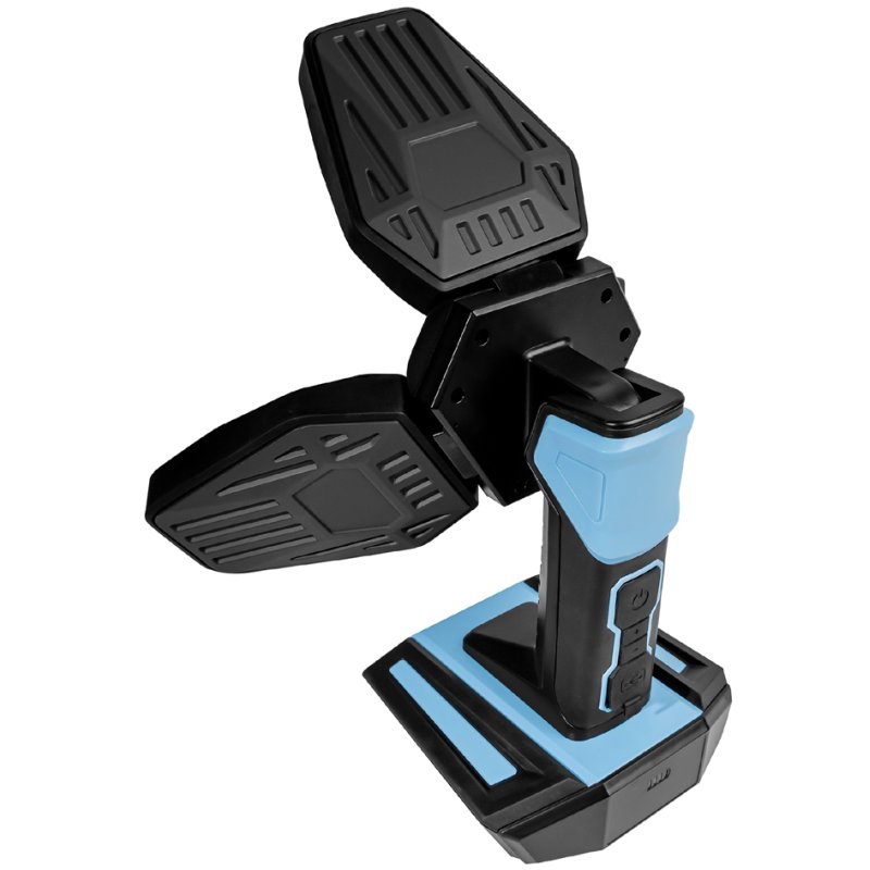 QUANTOOL Projecteur de travail LED rechargeable 3 ailes, 500-3500 lumens, noir/bleu